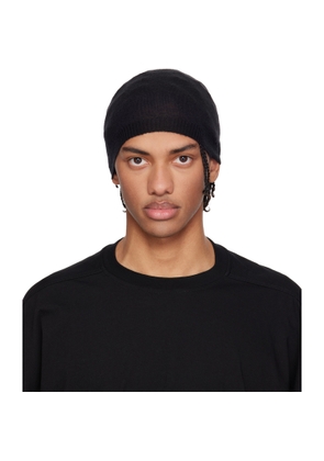 Rick Owens Black Temple Rasato Knit Beanie