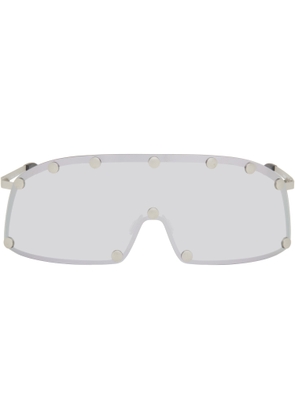Rick Owens Silver Temple Shielding Sunglasses