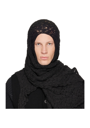 HOMME PLISSÉ ISSEY MIYAKE Black Branches & Leaves May Scarf