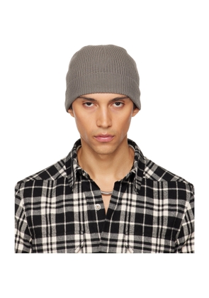 Rick Owens Gray Temple Ribbed Beanie