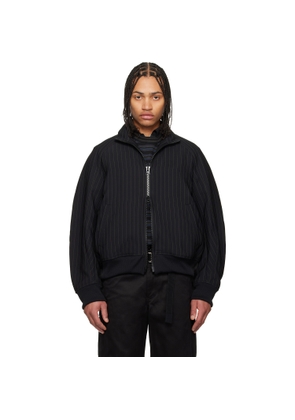 sacai Black Matelasse Twill Jacket
