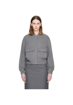 MACKAGE Grey JUNIPER-K Brushed Knit Bomber Jacket