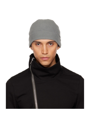 Rick Owens Gray Temple Ribbed Beanie