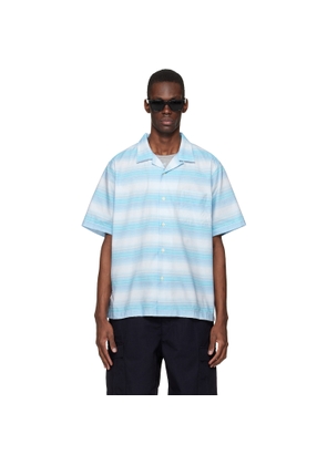 nanamica Blue Open Collar Pique S/S Shirt