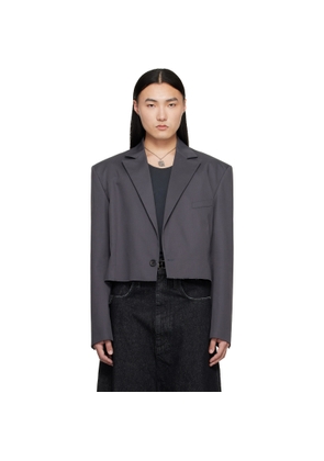 LU'U DAN Gray Slashed Blazer