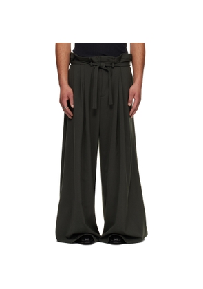 LU'U DAN Gray Slacker Maxis Trousers