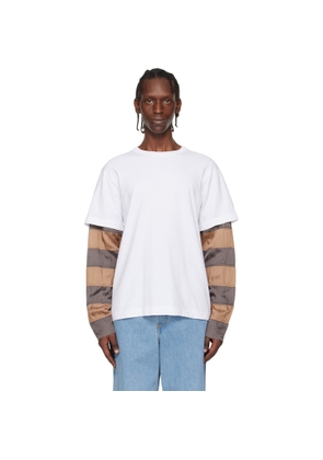 Dries Van Noten White Contrast Sleeves T-shirt