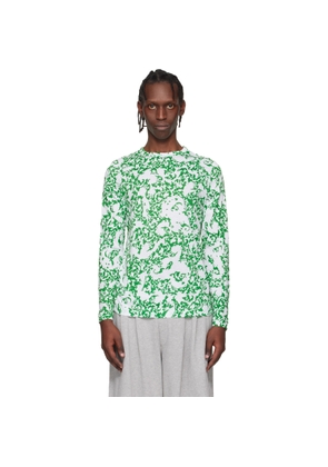 Dries Van Noten Green & White Floral T-shirt
