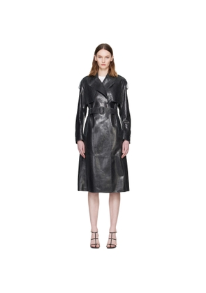 MACKAGE Black CARMELA-SNK Snake Pattern Leather Coat