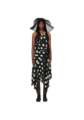 Junya Watanabe Black & White Printed Lace Halter Midi Dress