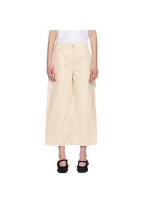 Simone Rocha Off-White Straight Leg Bow Loop Jeans