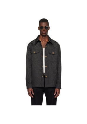 Versace Black Jacquard Cotton Overshirt