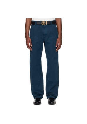 Versace Navy Overdyed Canvas Carpenter Trousers