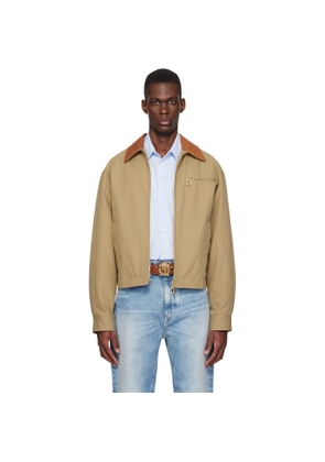 Versace Beige Cotton Canvas Blouson Jacket