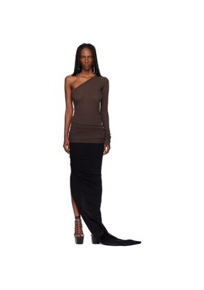 Rick Owens Brown Temple Ziggy Minidress