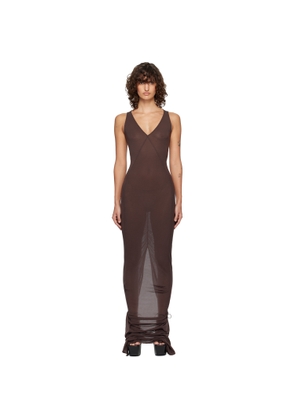 Rick Owens Brown Temple V Tank Maxi Dress