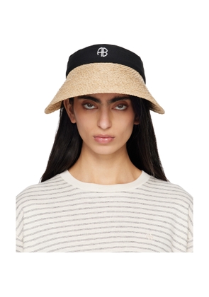 ANINE BING Beige & Black Venus Visor