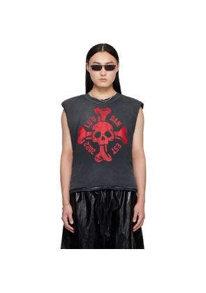 LU'U DAN Gray Wadded Sleeveless T-shirt