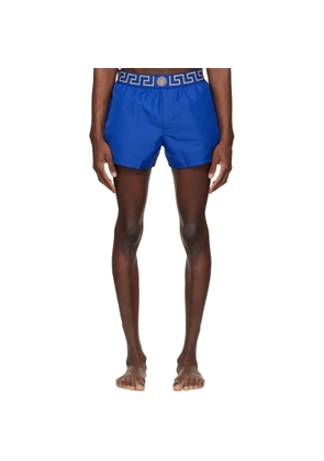 Versace Blue Greca Swim Shorts