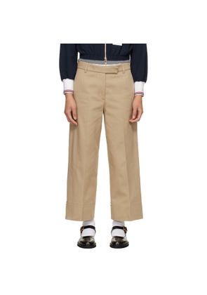 Thom Browne Khaki Cotton Gabardine Chino Trousers