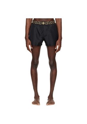 Versace Black Greca Swim Shorts