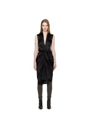 Rick Owens Black Temple Wrap SL Midi Dress