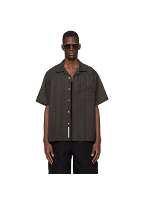 nanamica Gray Open Collar Panama S/S Shirt