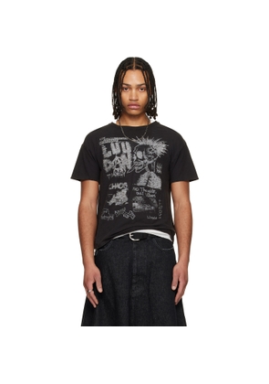 LU'U DAN Black Thrash T-shirt