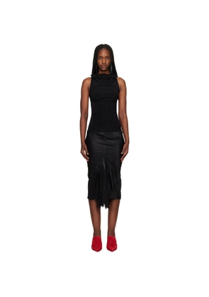 Rick Owens Black Temple Sliced Midi Dress