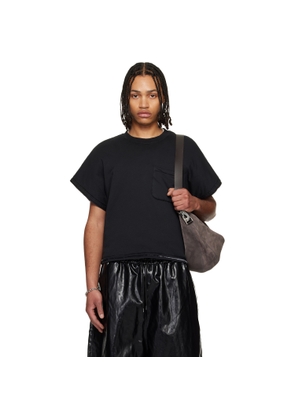 LU'U DAN Black Wadded Pocket T-shirt