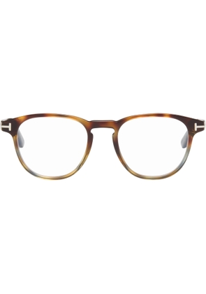 TOM FORD Brown Round Blue Light Glasses