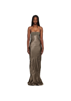 Rick Owens Taupe Temple Combo Slip Maxi Dress