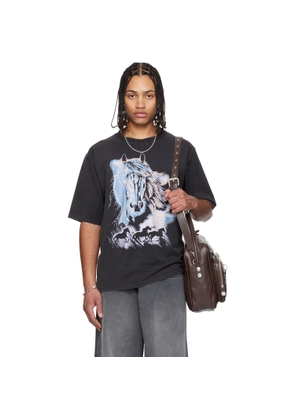 LU'U DAN Gray 'Year of the Horse' Oversized Concert T-shirt