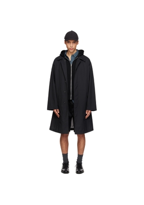 nanamica Black Packable Balmacaan Coat