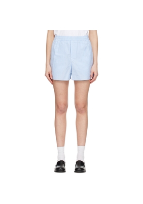 AMI Paris Blue Cotton Elasticated Shorts