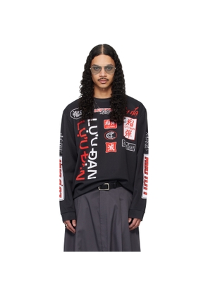 LU'U DAN Black Oversized Long Sleeve T-shirt