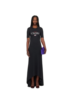 WILLY CHAVARRIA Black 'Welcome To America' Maxi Dress