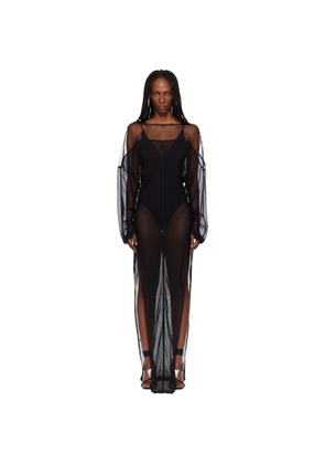 Rick Owens Black Temple Collage Maxi Dress
