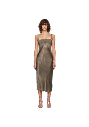 Rick Owens Gray Temple Combo Slip Midi Dress