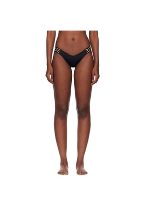 Versace Black Jacquard Bikini Bottom