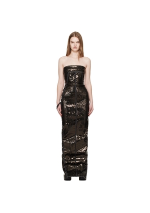 Rick Owens Black Temple Bustier Maxi Dress