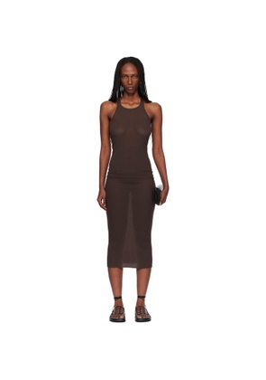 Rick Owens Brown Temple Tank Midi Dress