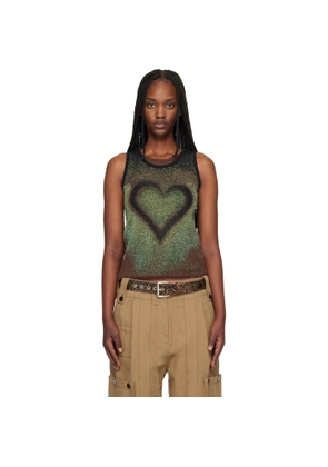 Andersson Bell Green Airbrush Love Tank Top