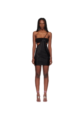 Rick Owens Black Temple Bias Strap Minidress