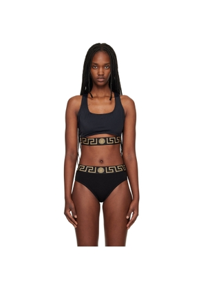 Versace Black Cutout Bikini Top