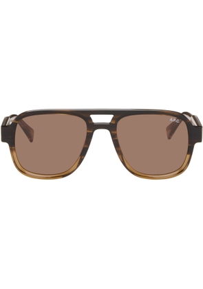 A.P.C. Brown 'Les Navigator' Sunglasses