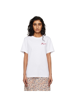 Marni White Cotton Flocked Marni Logo T-shirt