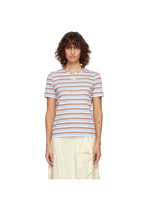 Marni Blue & Brown Striped Cotton T-shirt
