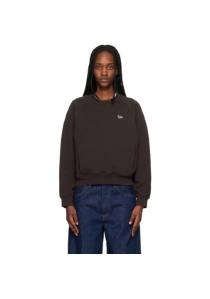 Maison Kitsuné Brown Baby Fox Open Pocket Sweatshirt