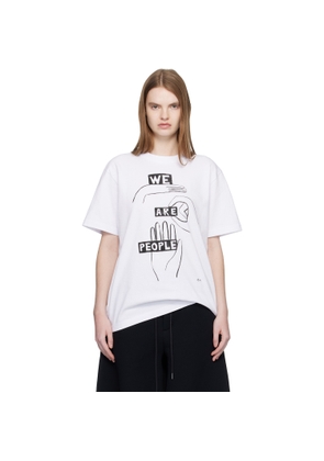 sacai White 'geoff sacai' Print T-shirt